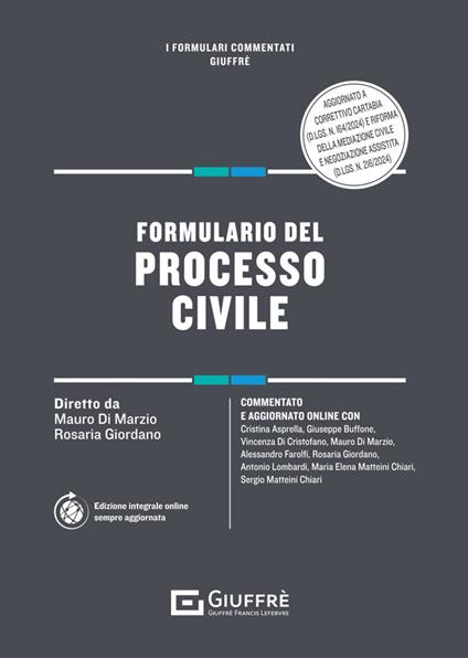 Formulario del processo civile - copertina