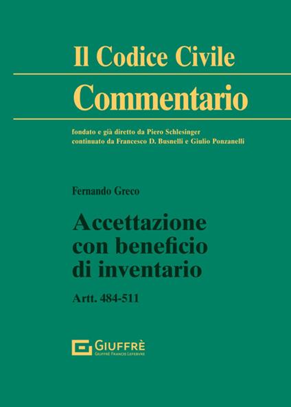 Accettazione con beneficio di inventario - Fernando Greco - copertina