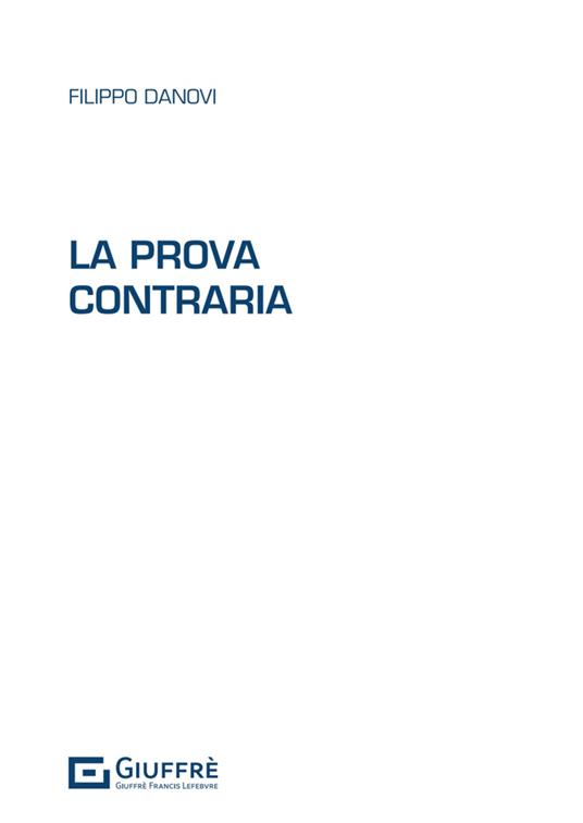 La prova contraria - Filippo Danovi - copertina