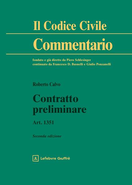 Contratto preliminare - Roberto Calvo - copertina