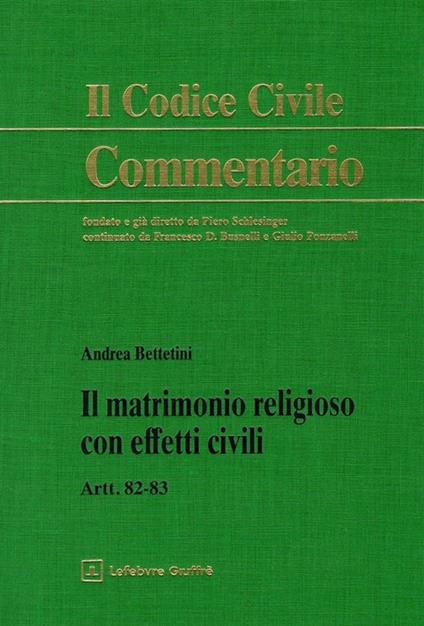 Il matrimonio religioso con effetti civili - copertina