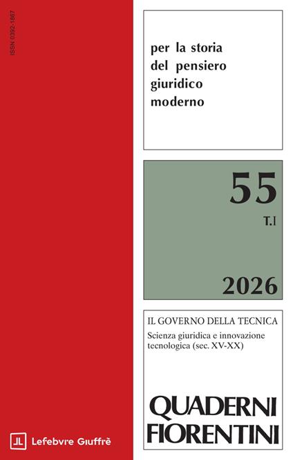 Quaderni fiorentini per la storia del pensiero giuridico moderno (2026). Vol. 55 - copertina