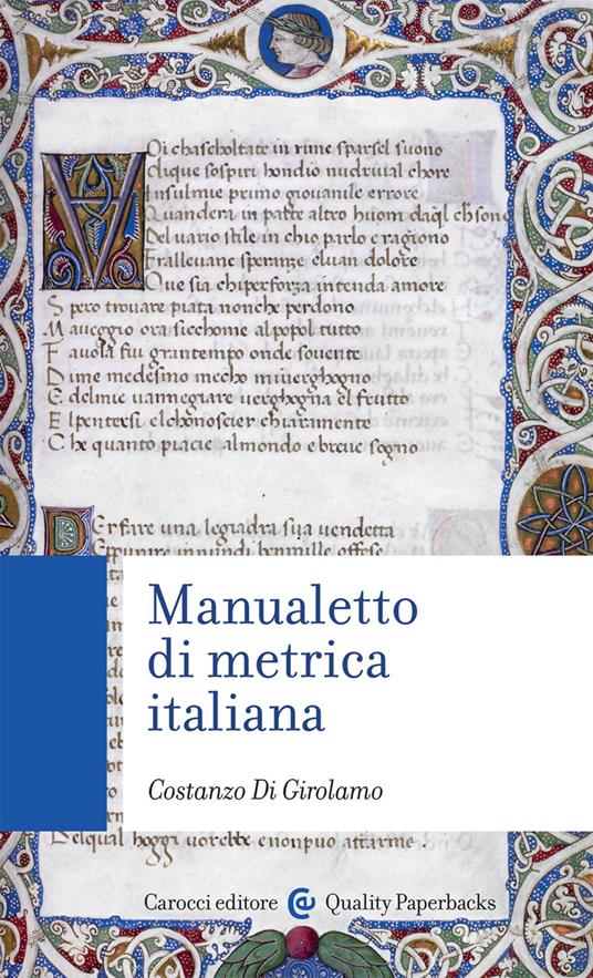 Manualetto di metrica italiana - Costanzo Di Girolamo - copertina