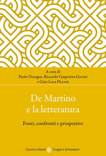 De Martino e la letteratura. Fonti, confronti e prospettive - copertina