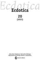 Ecdotica (2023). Vol. 20