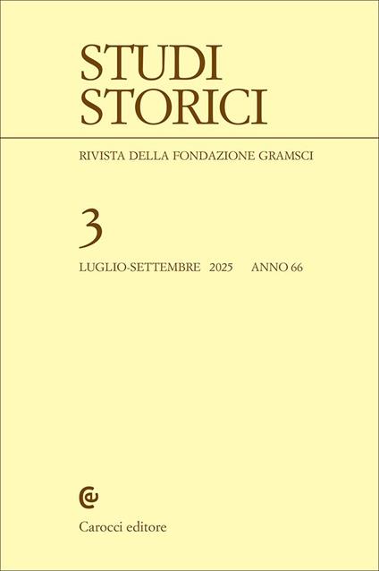 Studi storici (2025). Vol. 3 - copertina