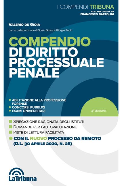 Compendio di diritto processuale penale - Valerio De Gioia - copertina