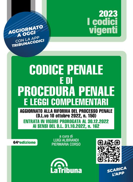 Codice penale e di procedura penale e leggi complementari. Con App Tribunacodici - copertina