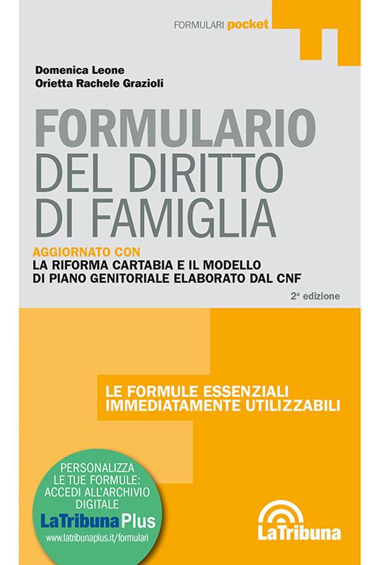 Formulario del diritto di famiglia - Domenica Leone,Orietta Rachele Grazioli - copertina