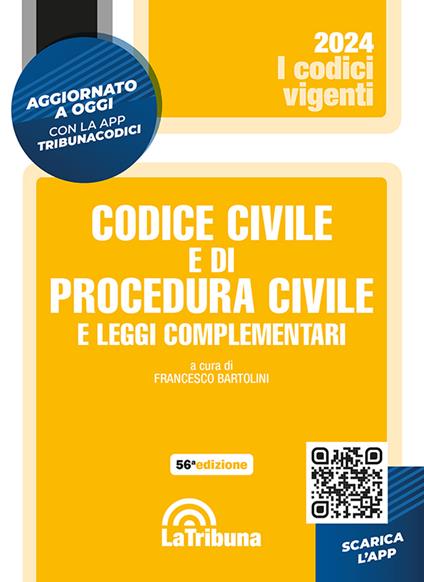 Codice civile e di procedura civile e leggi complementari. Con App Tribunacodici - copertina