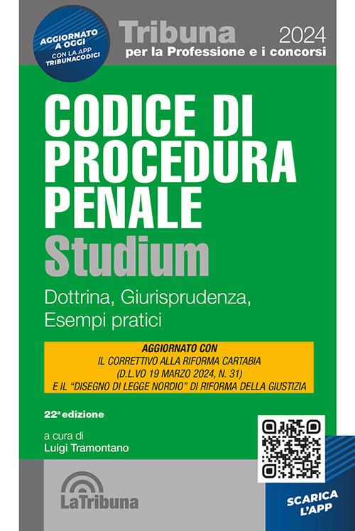 Codice di procedura penale Studium. Dottrina, giurisprudenza, schemi, esempi pratici. Con App Tribunaconcorsi - copertina