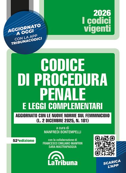 Codice di procedura penale e leggi complementari - copertina