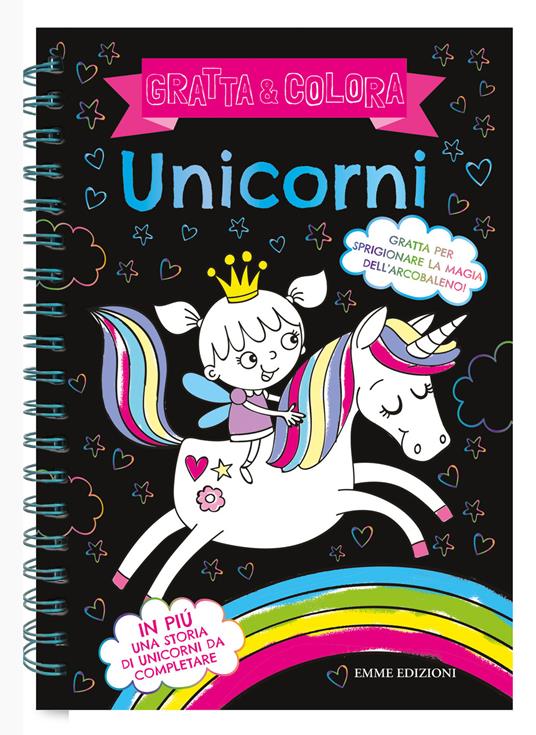 Unicorni. Gratta e colora. Ediz. illustrata - copertina