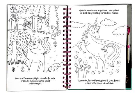 Unicorni magici. Gratta e colora adesivi. Ediz. a colori. Con Matita in legno per grattare - 4