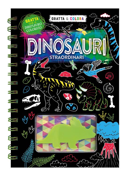 Dinosauri straordinari. Con sagoma in plastica per grattare - copertina