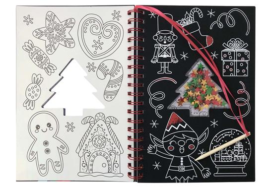 Amo il Natale. Gratta e colora lustrini. Ediz. illustrata. Con matita di legno - 2