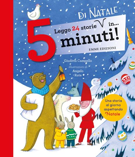 Leggo 24 storie di Natale in… 5 minuti! Stampatello maiuscolo. Ediz. a colori - Giuditta Campello - copertina