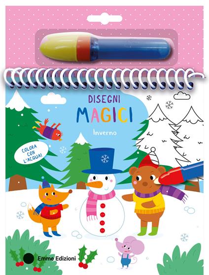 Inverno. Disegni magici. Ediz. a colori. Con pennarello ad acqua - copertina