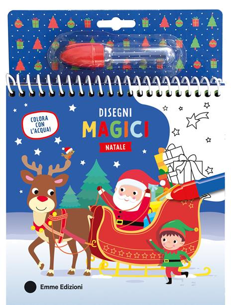 Disegni magici. Natale. Ediz. a colori. Ediz. a spirale. Con pennarello ad acqua - copertina