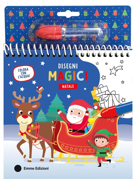 Disegni magici. Natale. Ediz. a colori. Ediz. a spirale. Con pennarello ad acqua - copertina
