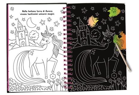Unicorni. Gratta e colora. Ediz. a colori. Ediz. a spirale. Con matita di legno - 3