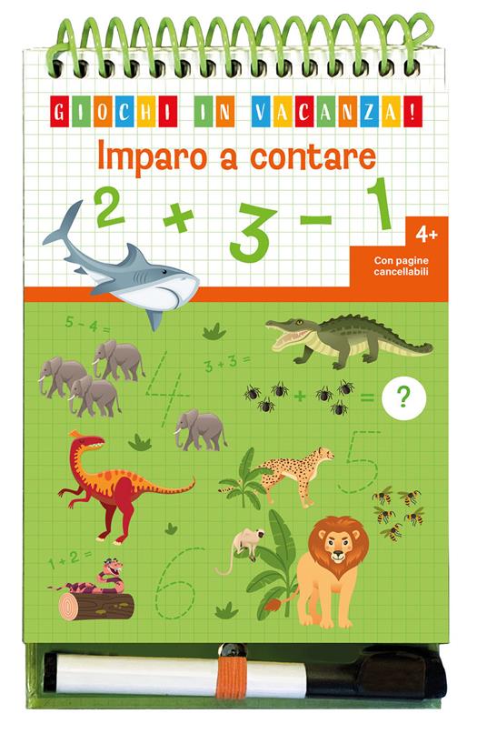 Imparo a contare. Giochi in vacanza! Ediz. a colori. Ediz. a spirale. Con pennarello - copertina