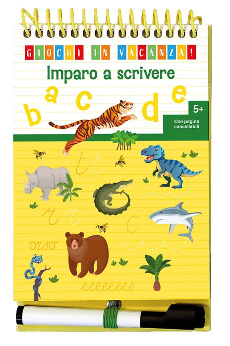 Imparo a scrivere. Giochi in vacanza! Ediz. a colori. Ediz. a spirale. Con pennarello - copertina