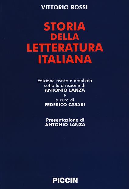 Storia della letteratura italiana - Vittorio Rossi - copertina