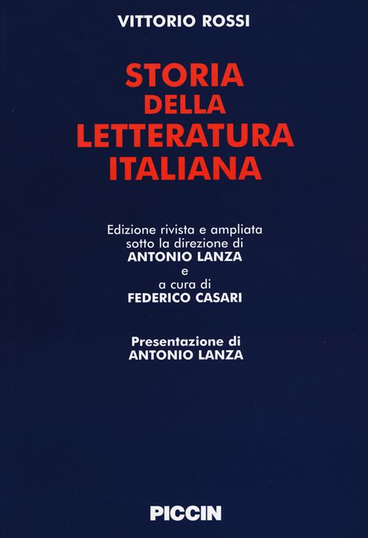 Storia della letteratura italiana - Vittorio Rossi - copertina
