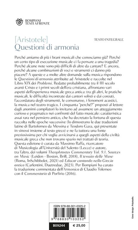Questioni di armonia. Problemi, Libro XIX. Testo greco a fronte - Pseudo Aristotele - 2