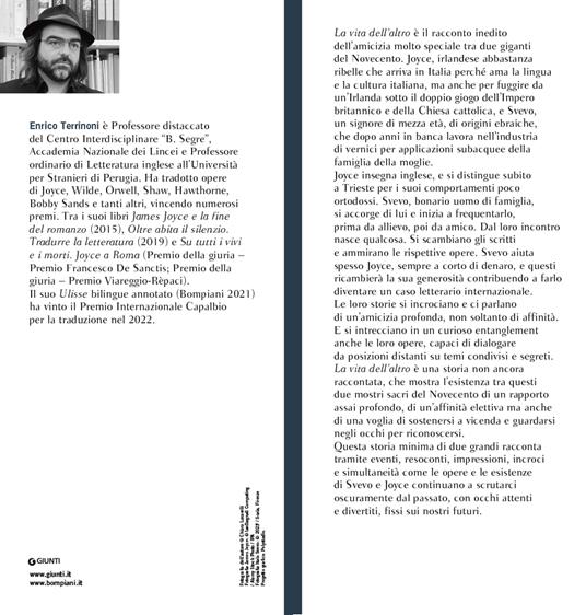 La vita dell'altro. Svevo, Joyce: un'amicizia geniale - Enrico Terrinoni - 2