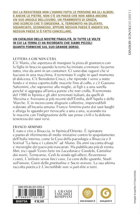 Lettera a chi non c'era. Parole dalle terre mosse - Franco Arminio - 2