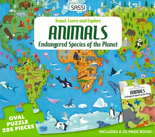 Animals of the world. Endangered species. Ediz. a colori. Con puzzle - Irena Trevisan,Gioia Alfonsi - copertina