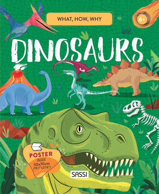 Dinosaurs. What, How, Why. Ediz. a colori. Con Poster - Nadia Fabris,Giulia Pesavento,Mattia Cerato - copertina