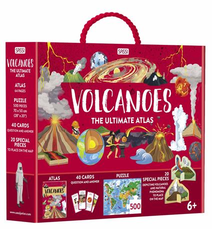 Mega atlas volcanoes. Ediz. a colori. Con 20 formine. Con puzzle. Con 40 Carte - Mattia Cerato,Valentina Bonaguro - copertina