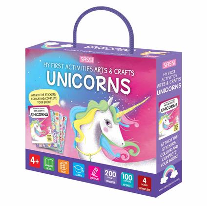 Unicorns. My first activities arts & crafts. Ediz. a colori. Con 200 decals. Con 4 scenes to complete. Con special tracing pen. Con 100 stickers - Irena Trevisan - copertina