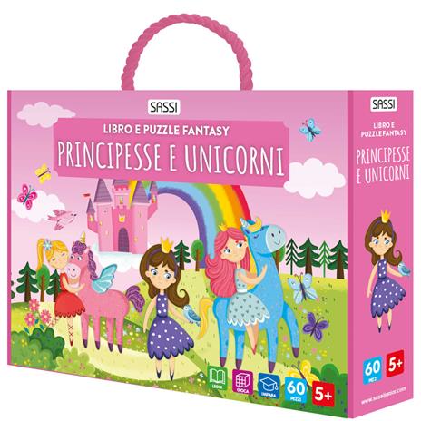 Principesse e unicorni. Libro e puzzle fantasy. Con puzzle - copertina