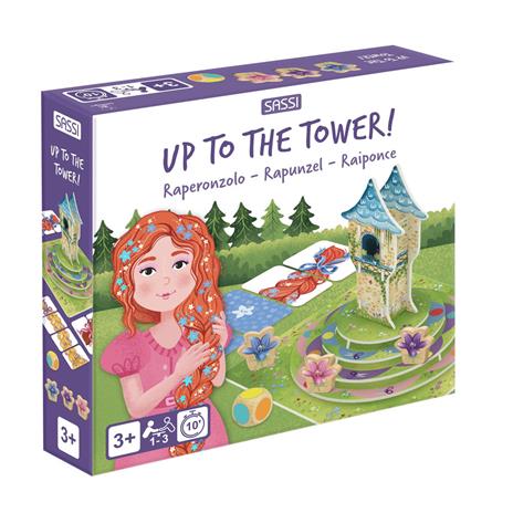Up to the tower! Raperonzolo-Rapunzel-Raiponce. Ediz. multilingue. Con Dado e pedine in legno. Con sagome ed elementi di gioco in cartone. Con Libro in brossura - Kelly Eghigiator,Roberta Marcolin - copertina