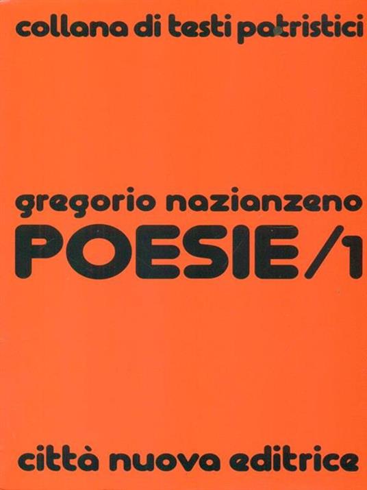 Poesie. Vol. 1 - Gregorio di Nazianzo (san) - copertina
