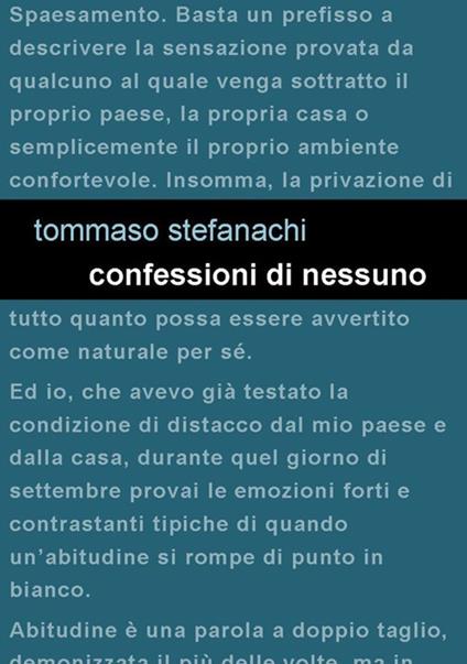 Confessioni di nessuno - Tommaso Stefanachi - ebook