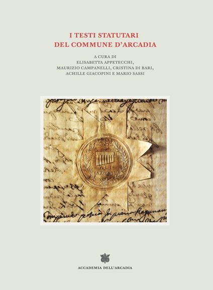 I testi statutari del commune d'Arcadia - copertina