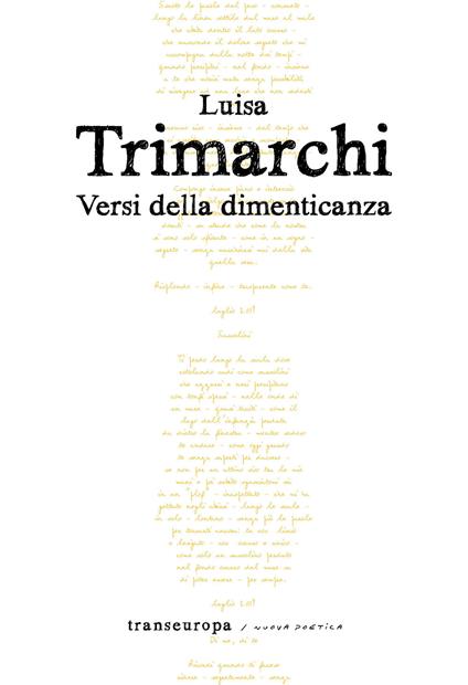 Versi della dimenticanza - Luisa Trimarchi - copertina