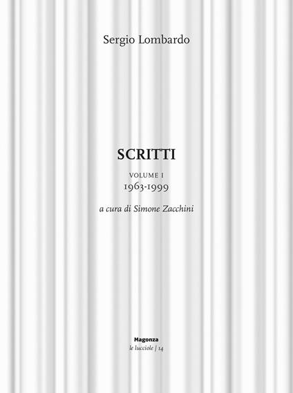 Scritti. Vol. 1: 1963-1999 - Sergio Lombardo - copertina