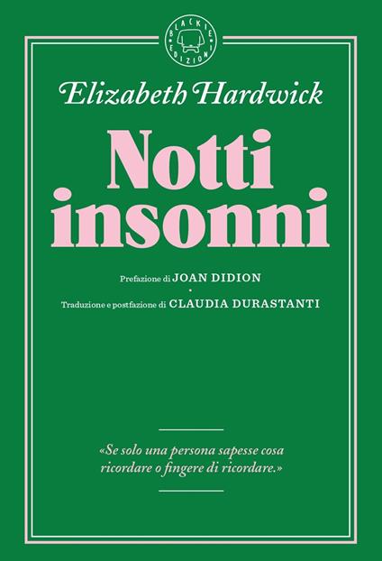 Notti insonni - Elizabeth Hardwick - copertina