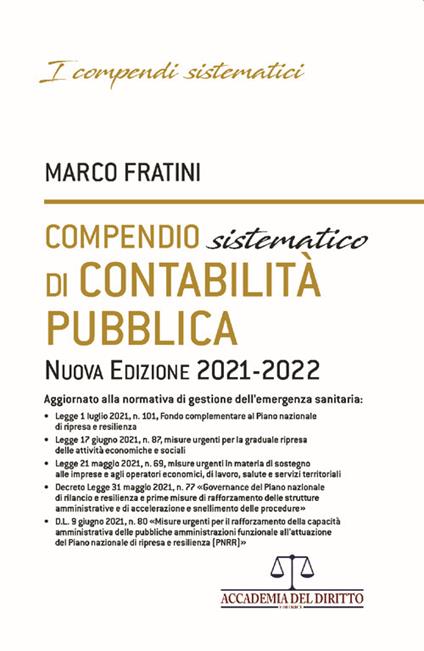 Compendio sistematico di contabilità pubblica 2021-2022 - Marco Fratini - copertina