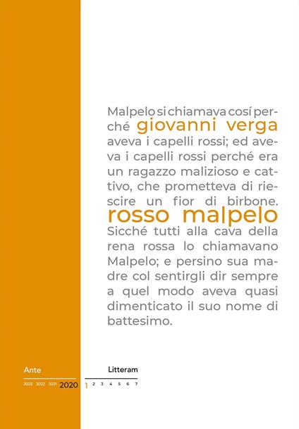 Rosso Malpelo - Giovanni Verga - copertina