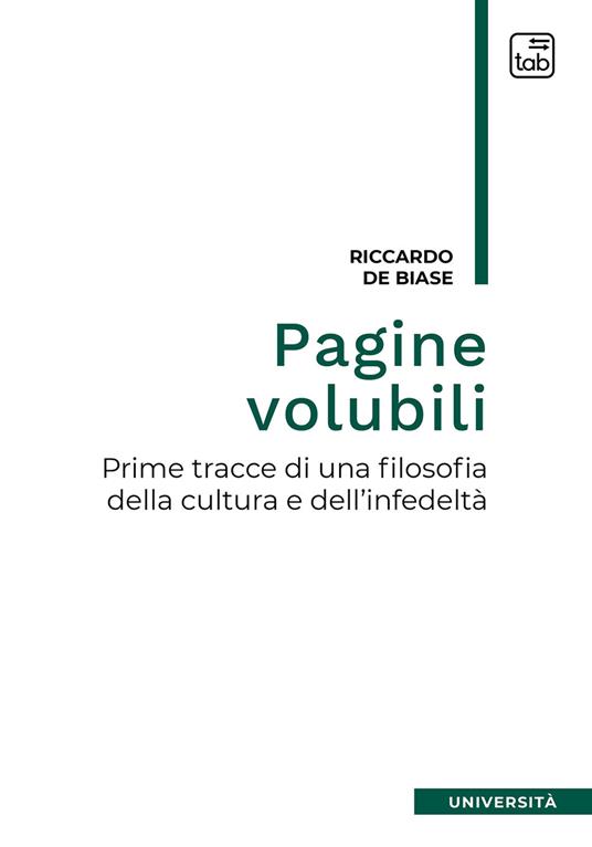 Pagine volubili. Prime tracce per una filosofia della cultura e dell'infedeltà - Riccardo De Biase - copertina
