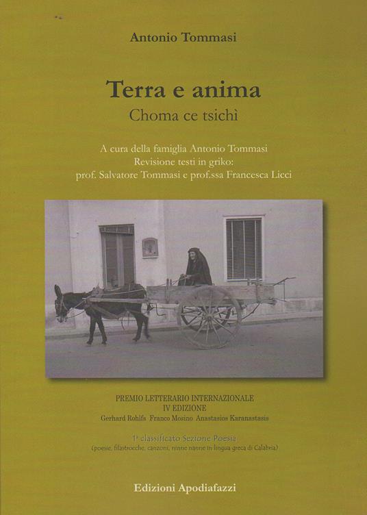 Terra e anima. Choma etsichì - Antonio Tommasi - copertina
