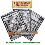 Four Against Darkness: Meandri Oscuri - 3 Dungeon Poster. Gioco da tavolo
