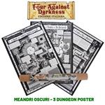 Four Against Darkness: Meandri Oscuri - 3 Dungeon Poster. Gioco da tavolo